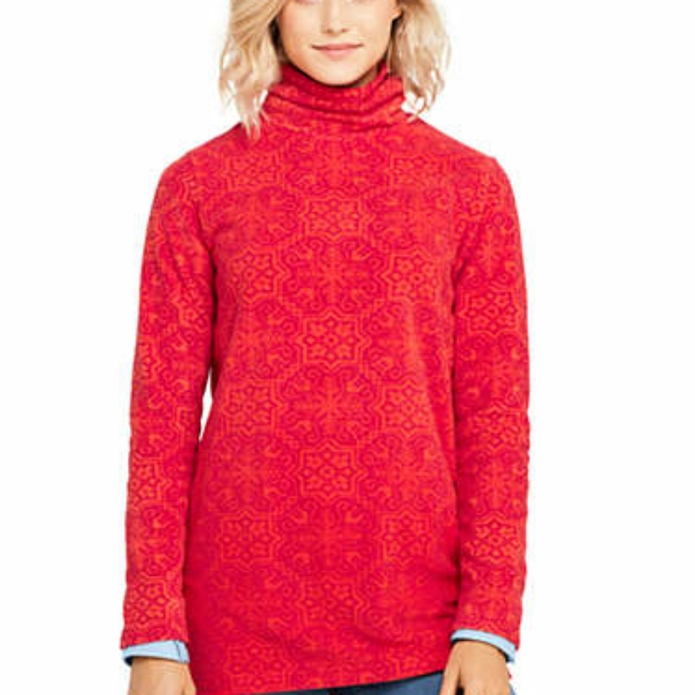 Lands End Fleece Turtleneck Tunic Sz S